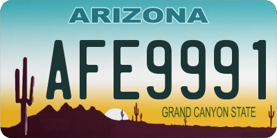 AZ license plate AFE9991