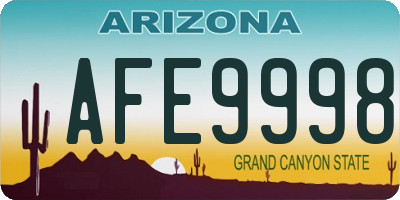 AZ license plate AFE9998