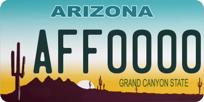 AZ license plate AFF0000