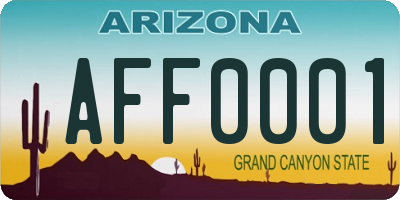 AZ license plate AFF0001