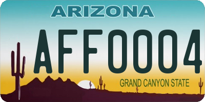 AZ license plate AFF0004