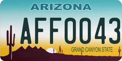 AZ license plate AFF0043