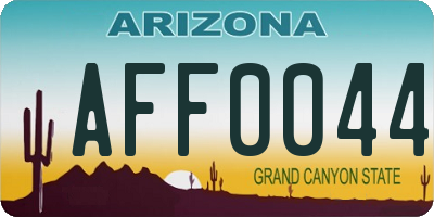 AZ license plate AFF0044
