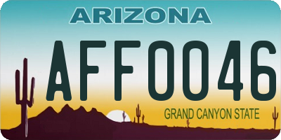 AZ license plate AFF0046