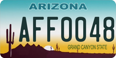 AZ license plate AFF0048