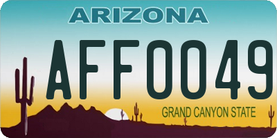 AZ license plate AFF0049