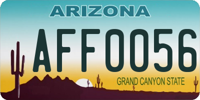 AZ license plate AFF0056