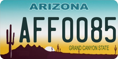 AZ license plate AFF0085