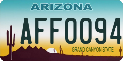 AZ license plate AFF0094