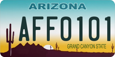 AZ license plate AFF0101