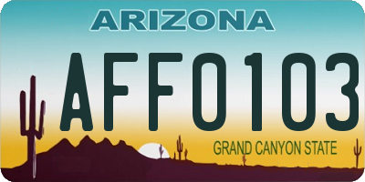 AZ license plate AFF0103