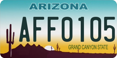 AZ license plate AFF0105