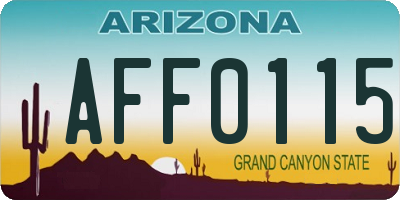 AZ license plate AFF0115