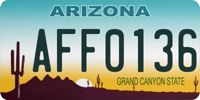 AZ license plate AFF0136