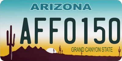 AZ license plate AFF0150