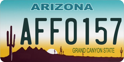 AZ license plate AFF0157