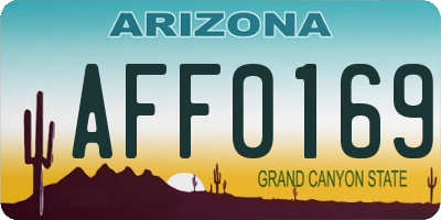 AZ license plate AFF0169