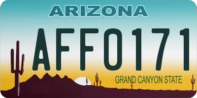 AZ license plate AFF0171