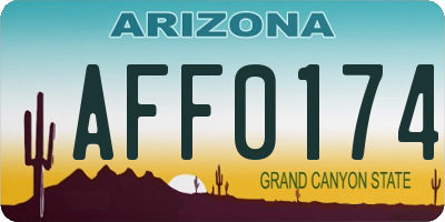 AZ license plate AFF0174