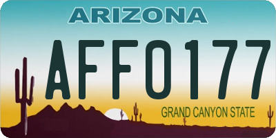 AZ license plate AFF0177