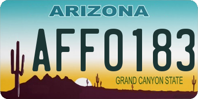 AZ license plate AFF0183