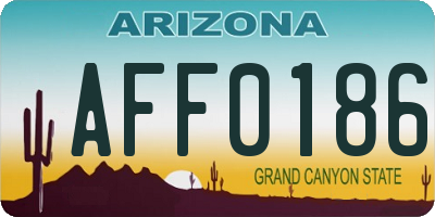 AZ license plate AFF0186