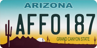 AZ license plate AFF0187
