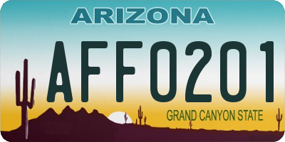 AZ license plate AFF0201