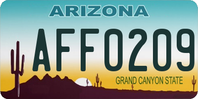 AZ license plate AFF0209