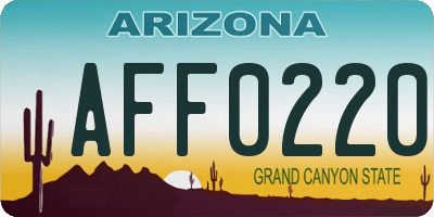 AZ license plate AFF0220