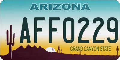 AZ license plate AFF0229