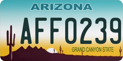 AZ license plate AFF0239