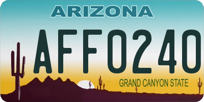 AZ license plate AFF0240