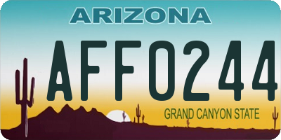 AZ license plate AFF0244