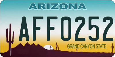 AZ license plate AFF0252