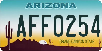 AZ license plate AFF0254
