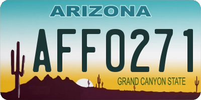 AZ license plate AFF0271