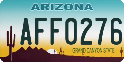 AZ license plate AFF0276