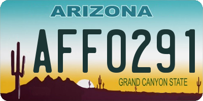 AZ license plate AFF0291