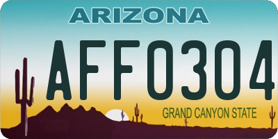AZ license plate AFF0304