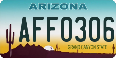 AZ license plate AFF0306