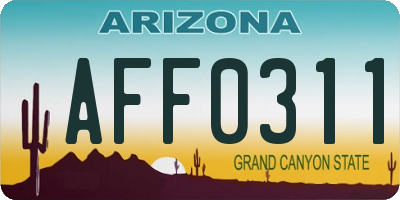 AZ license plate AFF0311