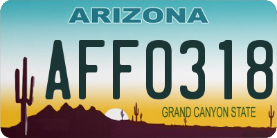 AZ license plate AFF0318