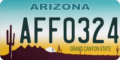 AZ license plate AFF0324