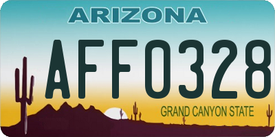 AZ license plate AFF0328