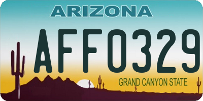 AZ license plate AFF0329