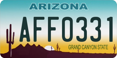 AZ license plate AFF0331