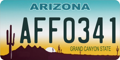 AZ license plate AFF0341