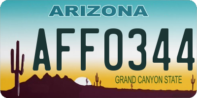 AZ license plate AFF0344