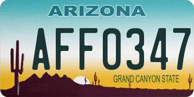 AZ license plate AFF0347